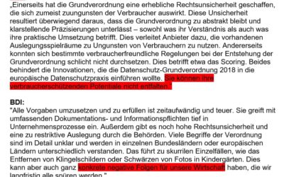 Die Verbraucherzentralen haben ihr vernichtendes Urteil über die Datenschutz-Grundverordnung veröffentlicht