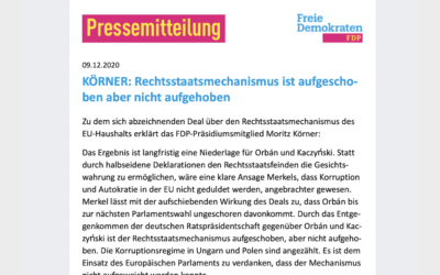 KÖRNER: Rechtsstaatsmechanismus ist aufgeschoben aber nicht aufgehoben